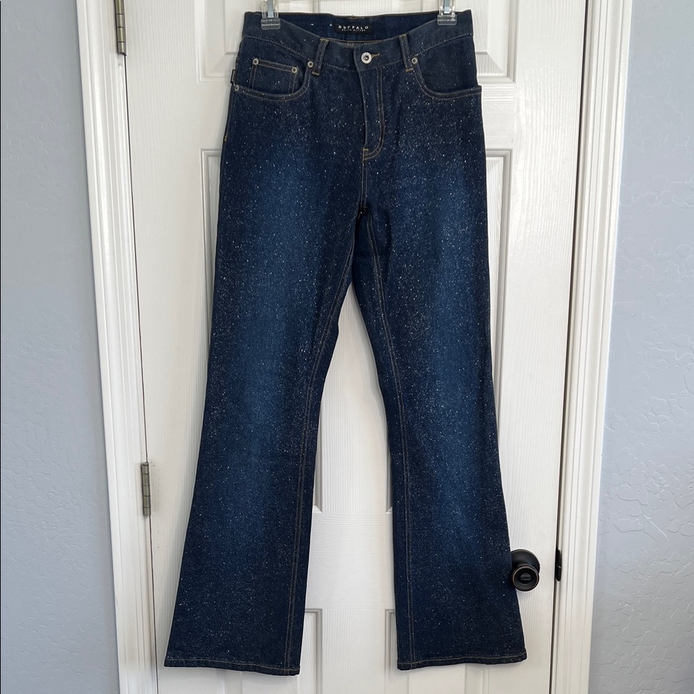 Buffalo David Bitton sparkle glitter blue boot cut jeans size 28